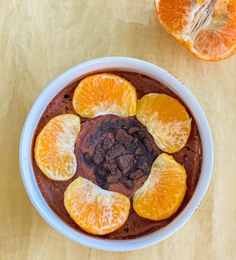 Chocolate Tangerine Oreo Baked Oats