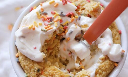 Birthday Cake Batter Baked Oats