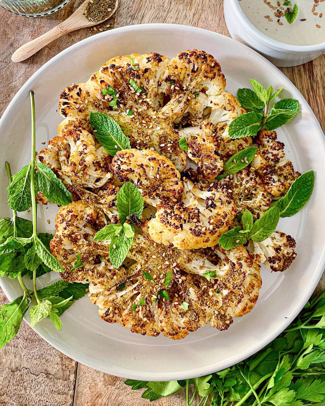 Grilled Zaatar Cauliflower from kristelskitchenblog