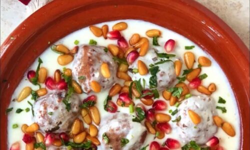 Kefta Meatballs Cooked In Creamy Yogurt Sauce