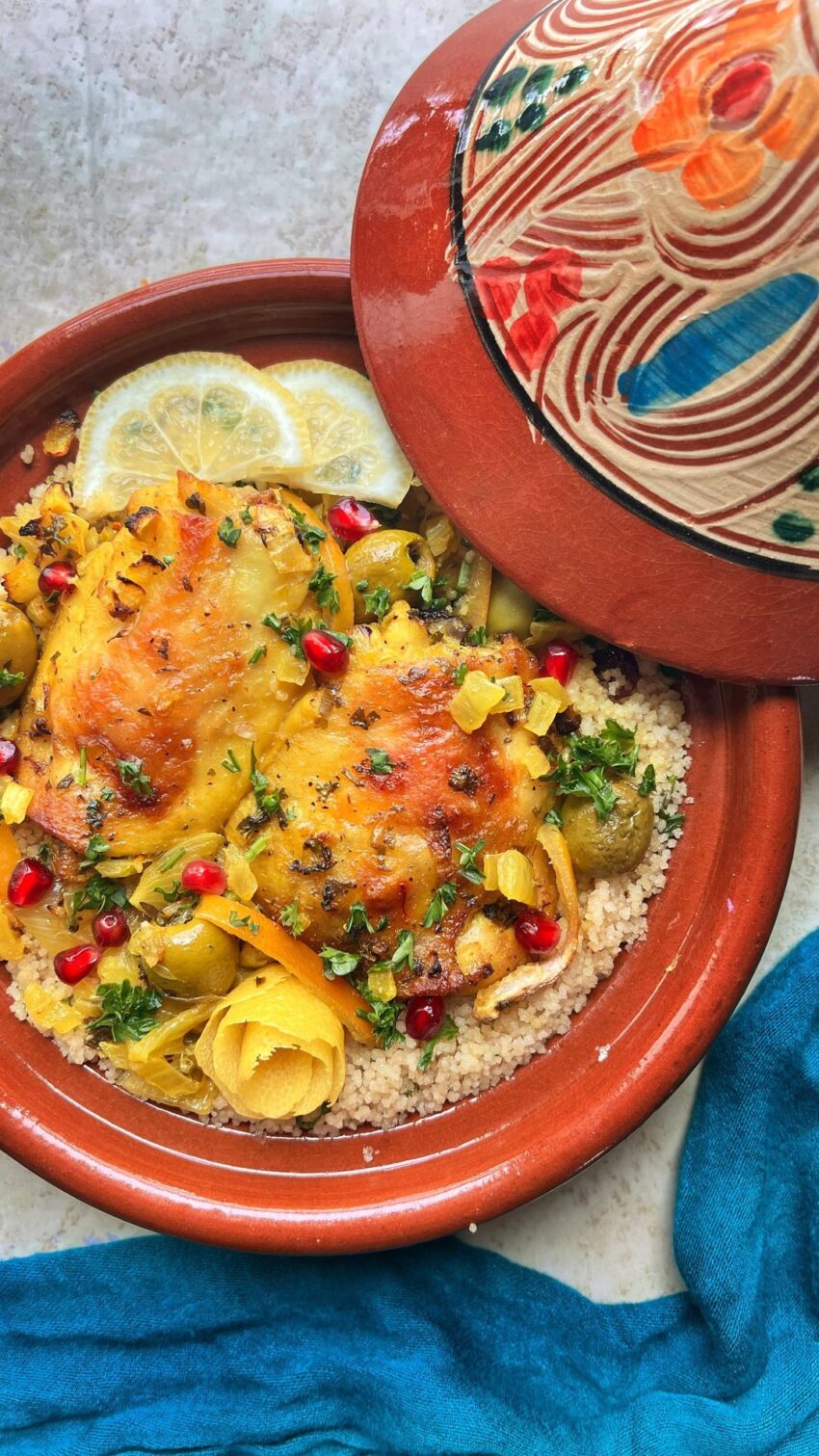 Moroccan Preserved Lemon And Olive Chicken Tagine From Nanos Kitchen Resepmamiku Com