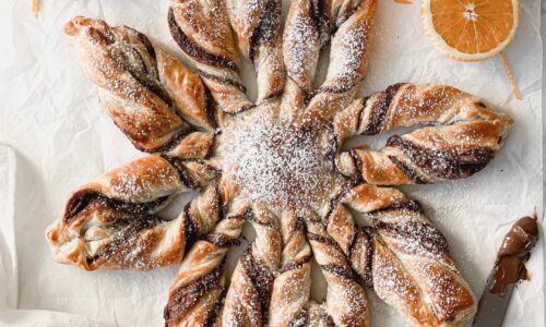 Nutella Snowflake Made With Puff Pastry And Orange Zest