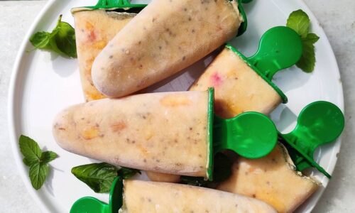 Peach & Chia Seeds Yoghurt Popsicles - Snacks, Appetizers & Desserts dari Yogurt