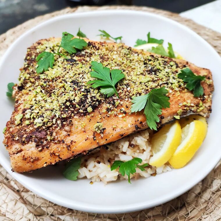 Pistachio Dukkah Crusted Salmon