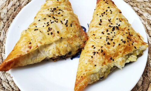 Potato, Leek & Mushroom Phyllo Triangles