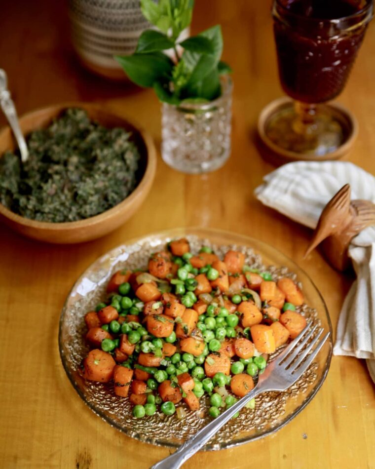 Roasted Carrots With Carrot Stem Walnut Dip