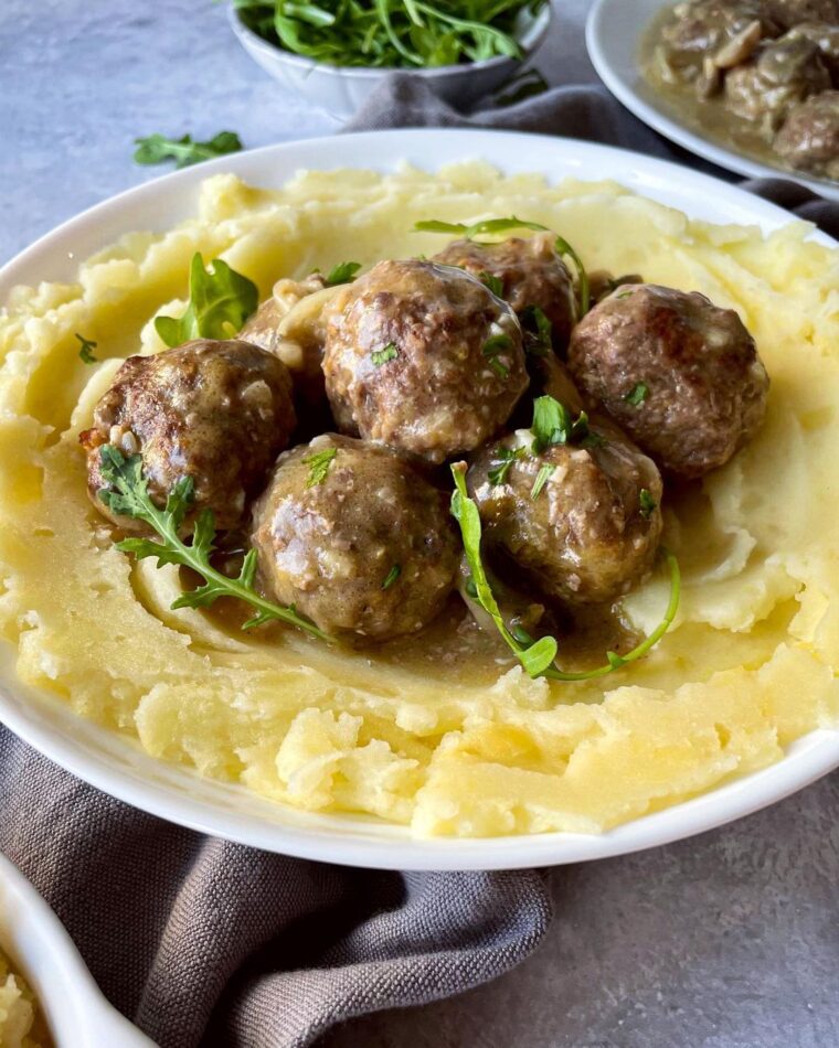 Salisbury Steak Meatballs With A Delicious Mushroom Gravy