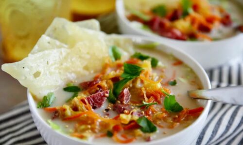Slow-cooker Reuben Soup With Swiss Cheese Chips
