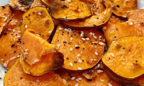 Airfried Everything Bagel Sweet Potato Chips - Cake & Bread Recipes dari Potato