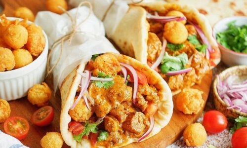 Butter Chicken Wrap In Pita Bread