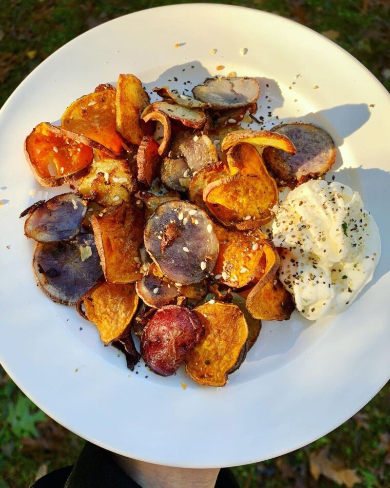 Copycat Terra Vegetable Chips With Vegan Ranch Sauce