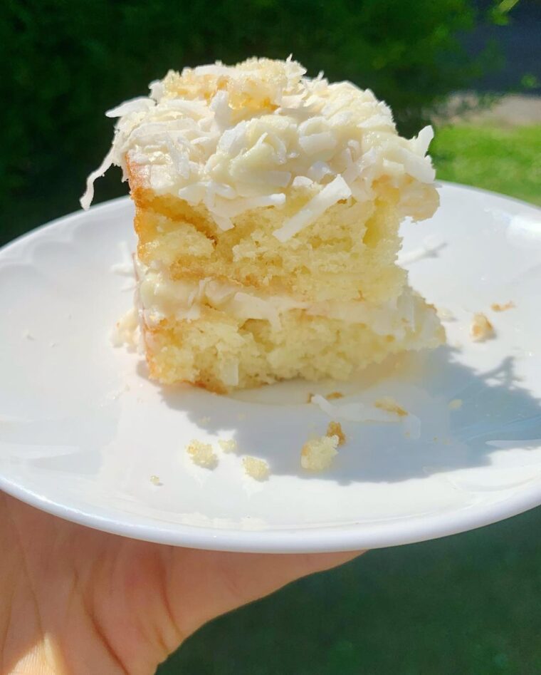 Fluffy Coconut Cake With Homemade Coconut Whipped Cream Frosting