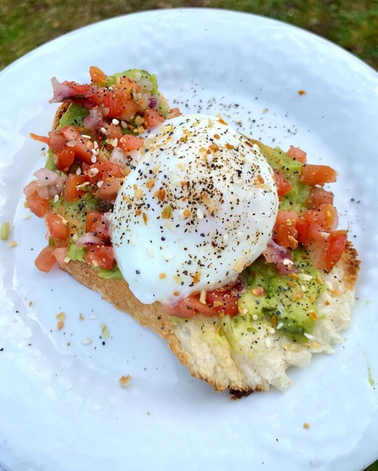 Homemade Guacamole With Pico De Gallo On Sourdough Toast