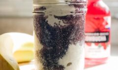 Kombucha Chia Seed Pudding Served Over Banana “Ice Cream”