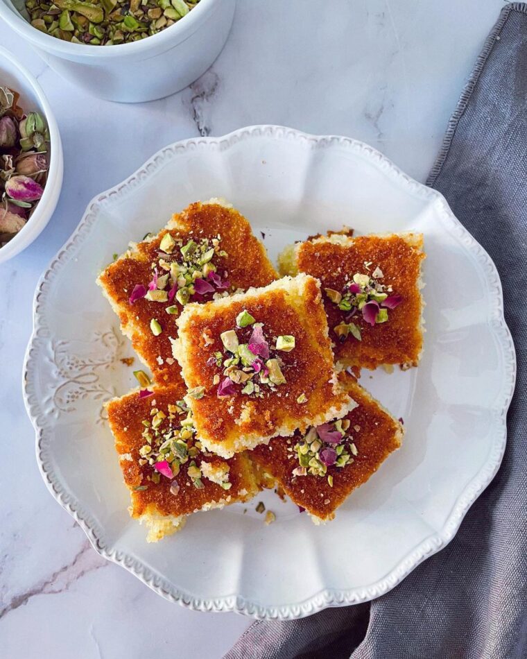 Lebanese Nammoura Infused With Orange Blossom Water