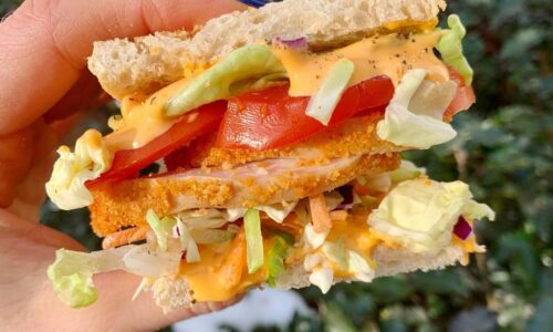 Loaded Chipotle Chicken Sandwich With Homemade Vegan Chipotle Mayo