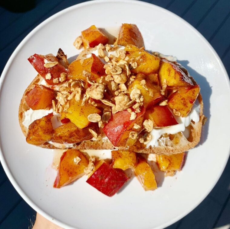 Peaches And Cream Sourdough Toast