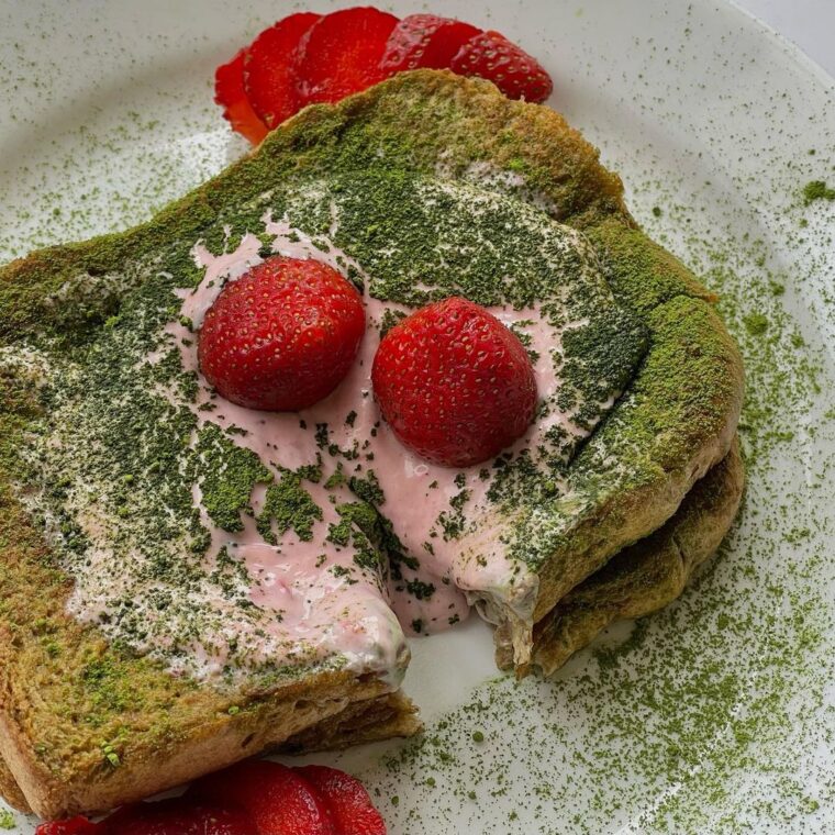 Strawberry Matcha Lava Toast