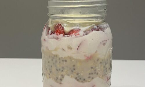 Strawberry Shortcake Overnight Oatmeal Jar