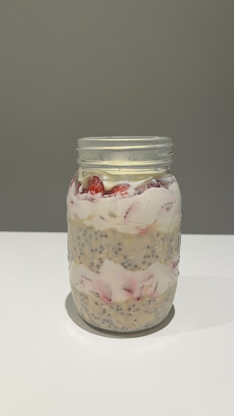 Strawberry Shortcake Overnight Oatmeal Jar