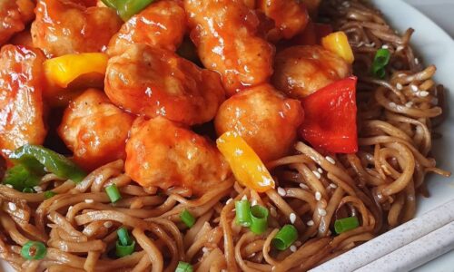 Sweet N Sour Chicken With Soya Garlic Noodles
