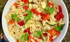The Easiest Garlic Vegetable Orzo