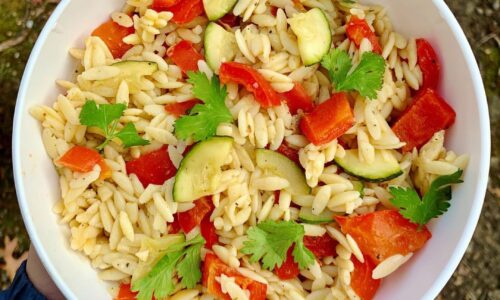The Easiest Garlic Vegetable Orzo