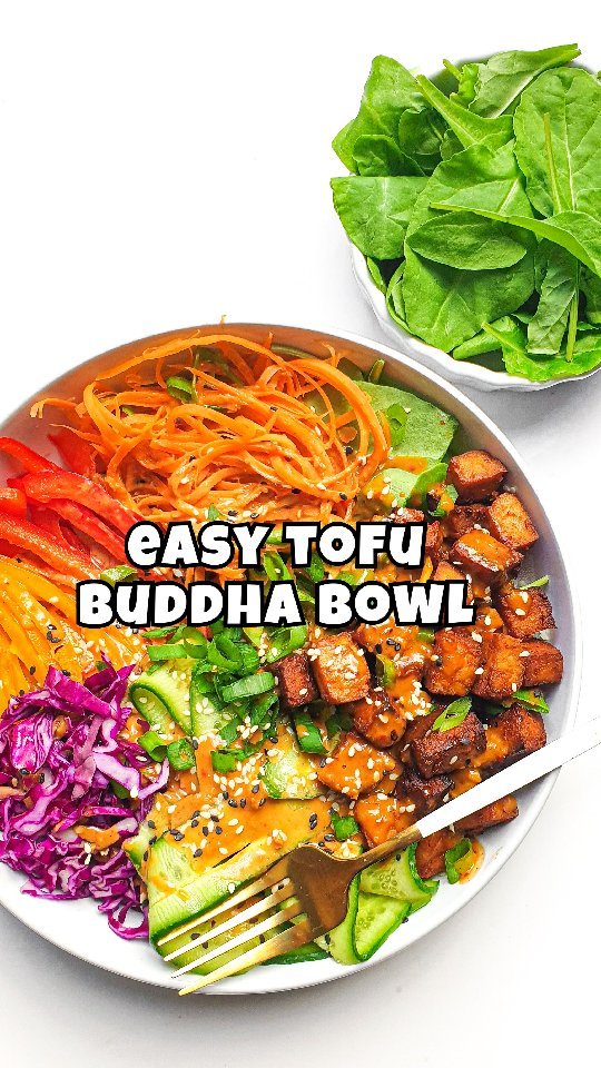 Tofu Bowl With A Spicy Peanut Dressing
