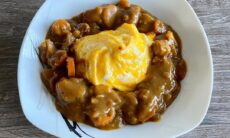 Tornado Omelette Rice With Japanese Chicken Curry