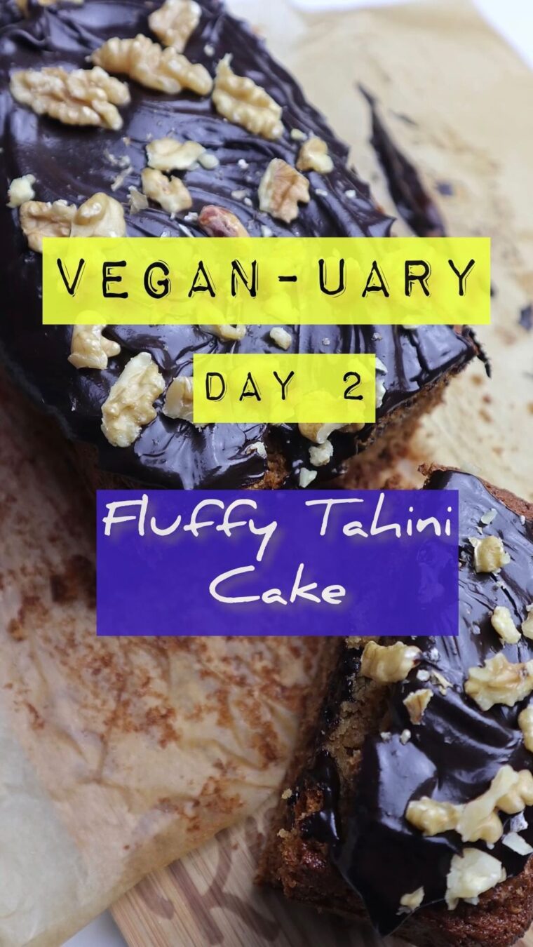 Vegan Fluffy Tahini Cake