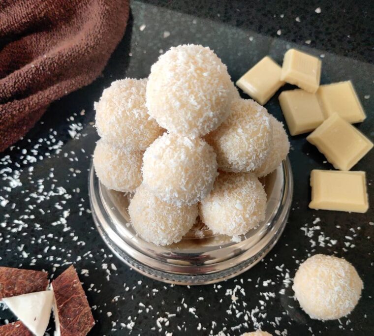 White Chocolate And Coconut Barfi Bites