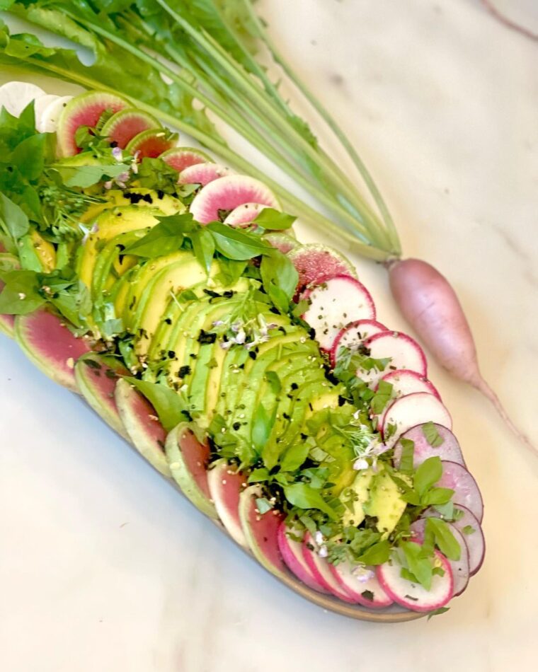 Avocado And Watermelon Radish Salad