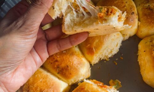 Cheesy Pizza Bombs With Chicken And Veggies Filling