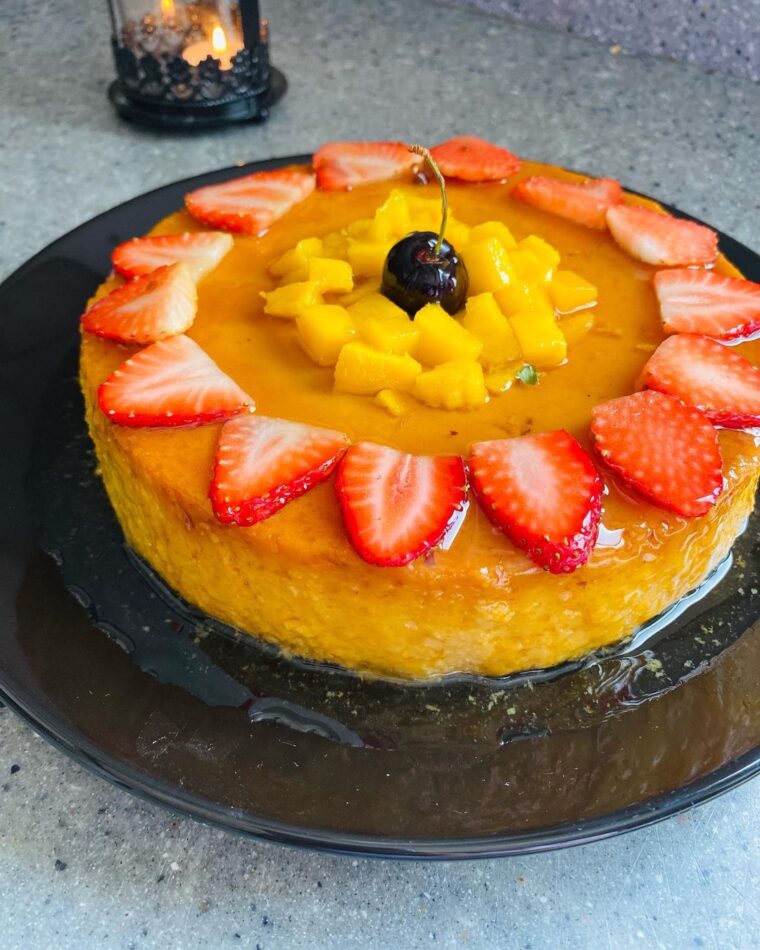 Decadent Caremelized Mango Flan