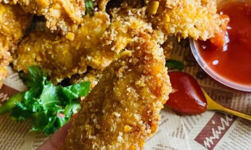 Doritos Crusted Chicken Tenders With Peri Peri Sauce