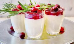 Egg Nog Pannacotta With A Cranberry Orange Grand Marnier