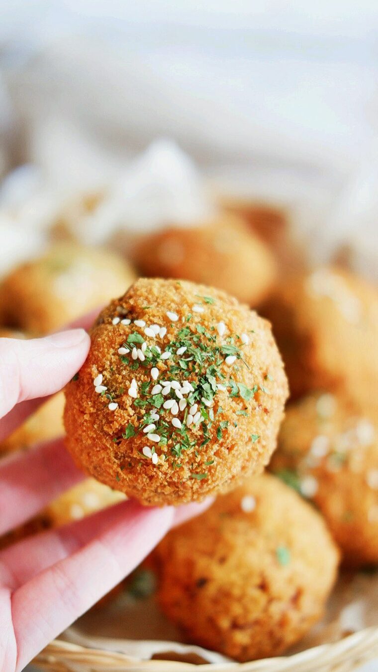 Fried Kani Kimchi Rice Balls