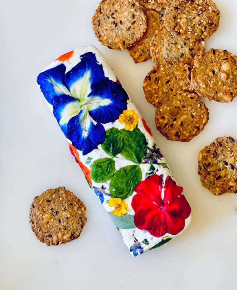 Goat Cheese With Edible Flowers