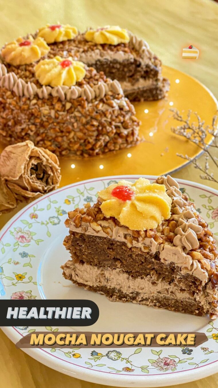 Healthier Mocha Nougat Cake