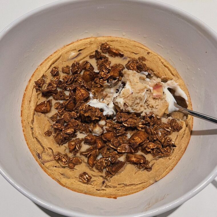 Nectarine Crumbles Baked Cheesecake Oats