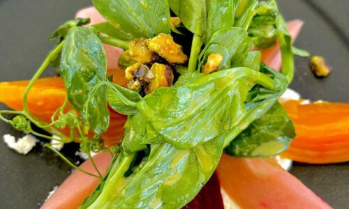 Roasted Beet And Pickled Pear Salad On A Bed Of Orange Scented Ricotta, - Food Recipes dari Pear