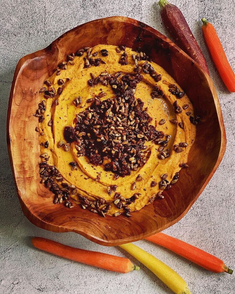Roasted Carrot & Chickpea Hummus