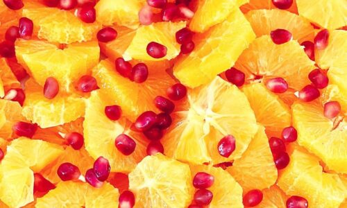 Sliced Oranges With Fresh Pomegranate Arils