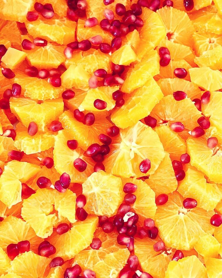 Sliced Oranges With Fresh Pomegranate Arils