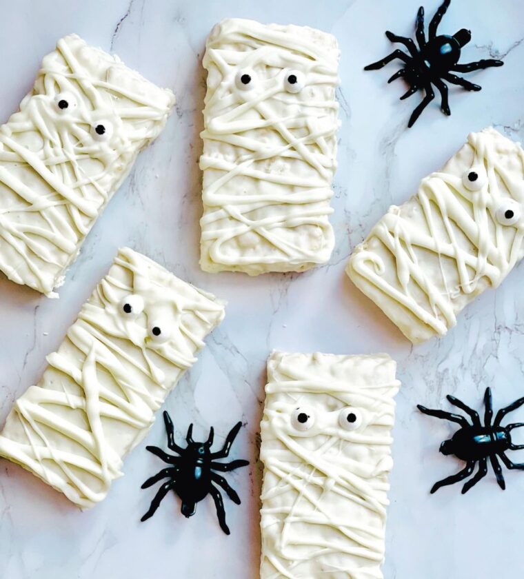 Spooky Mummy Rice Krispy Treats