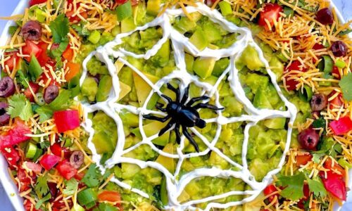 Spooky Spider Web Black Bean And Avocado Dip