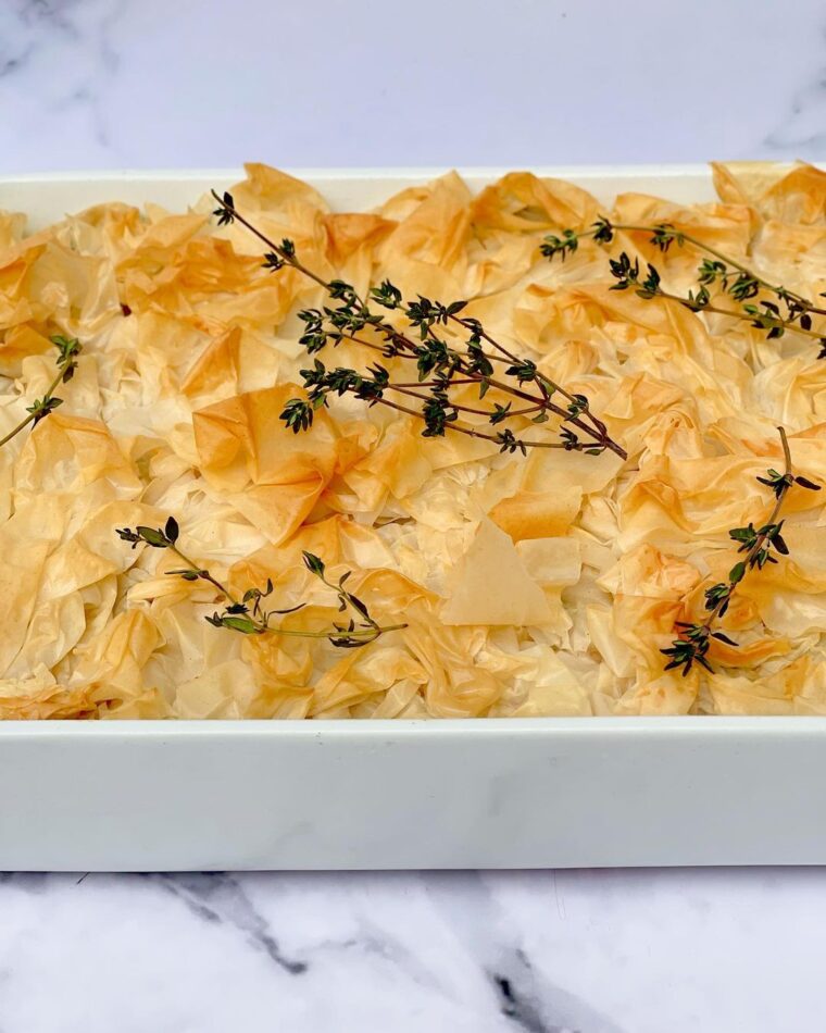 Turkey & Vegetable Pot Pie With A Crunchy Filo Pastry Crust