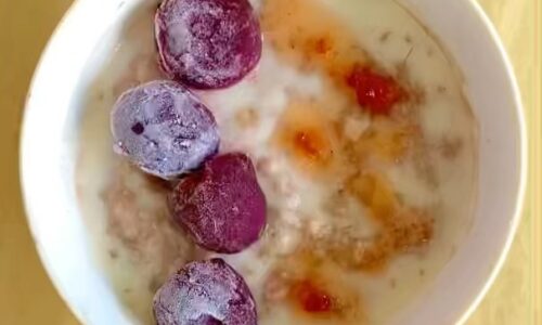 White Chocolate Cherry With A Choco Based Overnight Oats