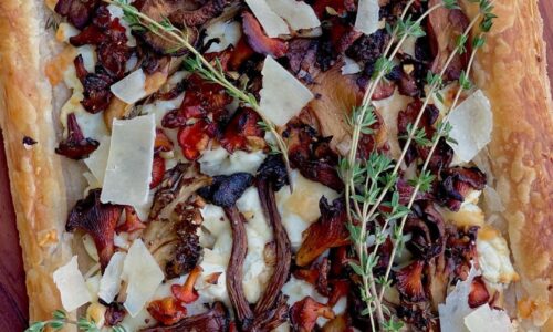 Wild Mushroom And Goat Cheese Puff Pastry Tart