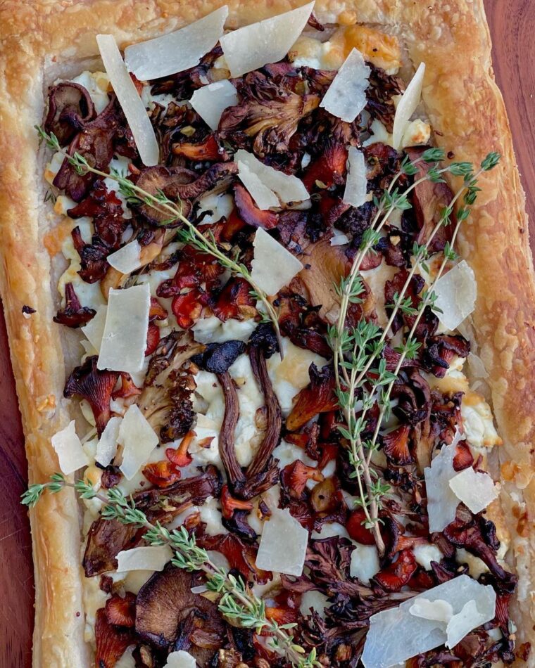 Wild Mushroom And Goat Cheese Puff Pastry Tart